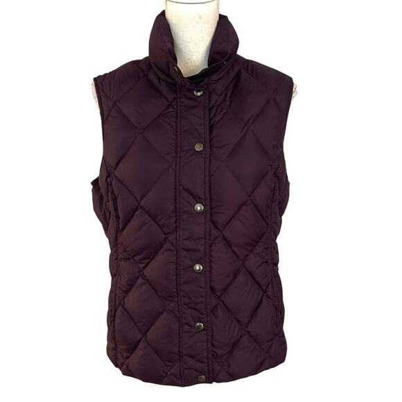 Lands End Size M 10 12 Down Puffer Vest Eggplant Purple - Picture 1 of 4